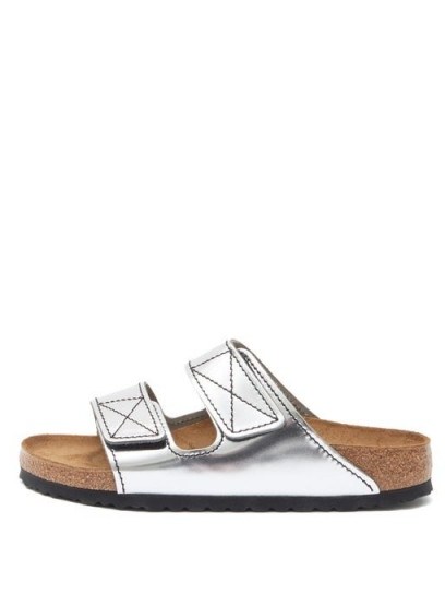 BIRKENSTOCK X PROENZA SCHOULER X Proenza Schouler Arizona leather sandals in silver | casual summer luxe - flipped