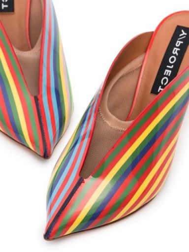 Y/PROJECT rainbow-stripe 70mm mules - flipped