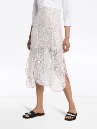 YUHAN WANG curtain lace midi skirt | semi sheer skirts - flipped
