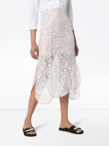 YUHAN WANG curtain lace midi skirt | semi sheer skirts