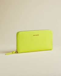 TED BAKER FAYRIE Zip around leather matinee purse lime / bright summer accessory