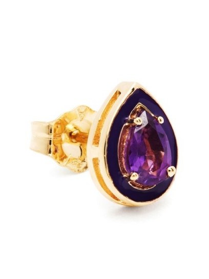 ALISON LOU A amethyst and 14kt gold single stud earring ~ small luxe accessory - flipped