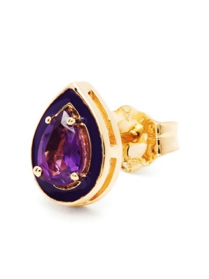 ALISON LOU A amethyst and 14kt gold single stud earring ~ small luxe accessory