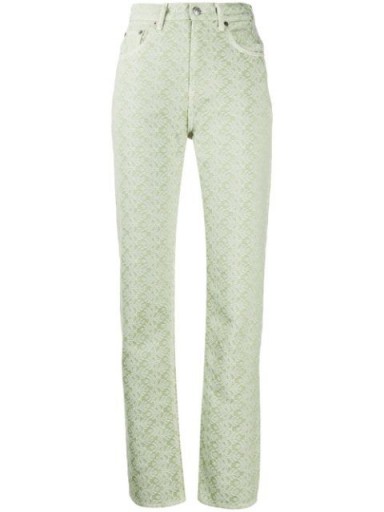 ACNE STUDIOS Pinecone-jacquard denim trousers in green