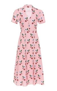 Borgo De Nor Adelaide Floral-Print Crepe De Chine Dress Pink