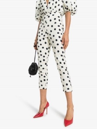 Adriana Degreas Slim Cropped Polka Dot Trousers / monochrome cropped pants - flipped