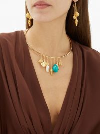 AURÉLIE BIDERMANN Aguas shell-charm gold-plated choker necklace / chokers / seashell charms