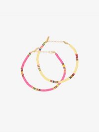 ALL THE MUST Gold-Plated Beaded Anklet Set / summer anklets