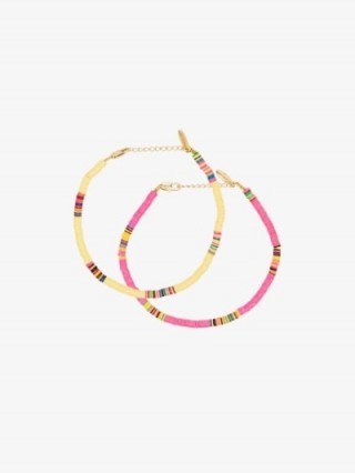 ALL THE MUST Gold-Plated Beaded Anklet Set / summer anklets - flipped