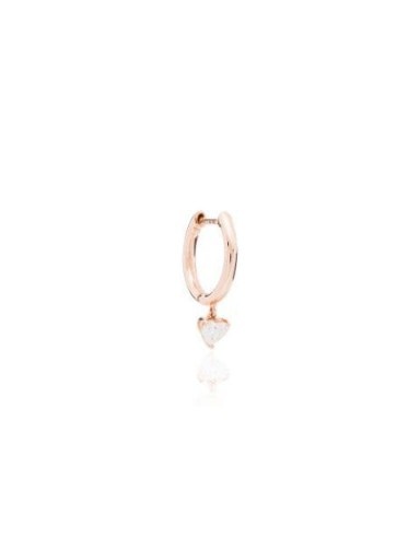 ANITA KO 18kt gold heart-cut diamond hoop earring | luxe single earrings - flipped
