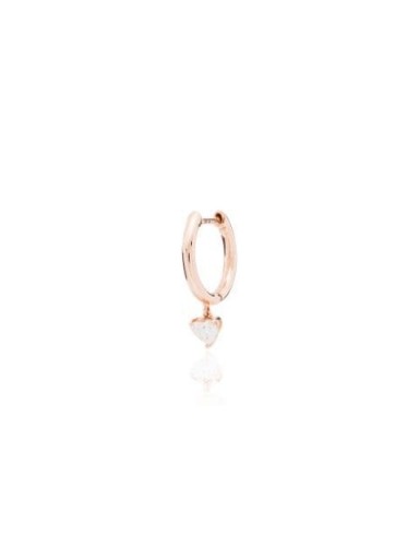 ANITA KO 18kt gold heart-cut diamond hoop earring | luxe single earrings