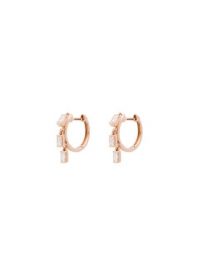 ANITA KO 18kt rose gold baguette diamond hoop earrings | small luxe hoops