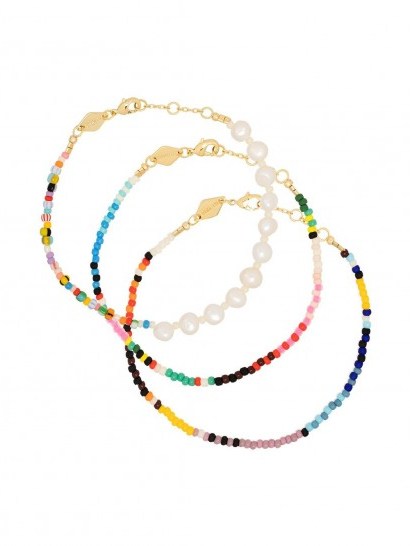 ANNI LU Baja and Alaia beaded bracelet set ~ multicoloured beads ~ summer bracelets - flipped