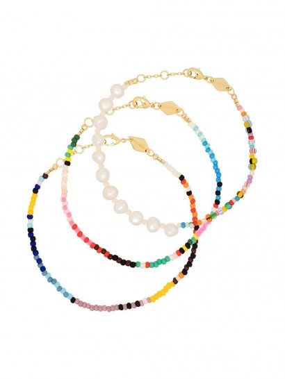 ANNI LU Baja and Alaia beaded bracelet set ~ multicoloured beads ~ summer bracelets