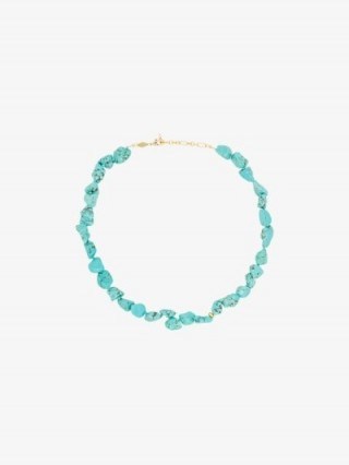 Anni Lu 18K Gold-Plated Beach Cocktail Turquoise Necklace / blue stone necklaces - flipped