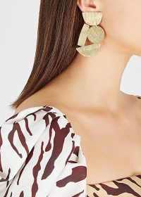 ANNIE COSTELLO BROWN Masha gold-plated drop earrings / large geometric drops