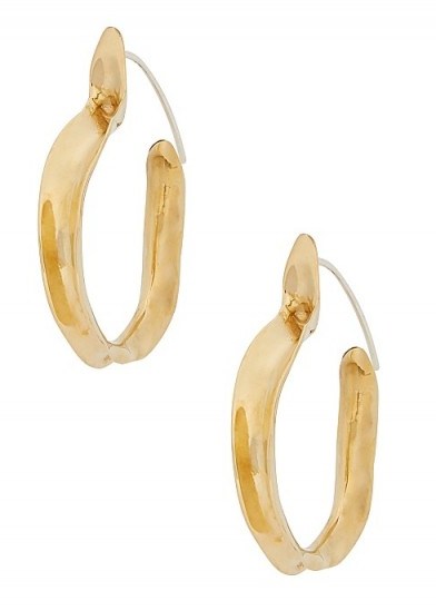 ARIANA BOUSSARD-REIFEL Kiki brass hoop earrings / medium textured hoops - flipped