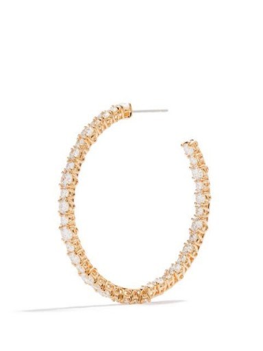 AS29 18k yellow gold round diamond medium hoop earrings / luxe hoops / diamonds - flipped