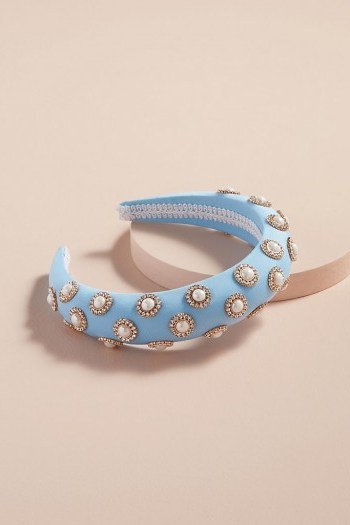 Alice & Blair Swarovski Crystal Headband Sky / blue embellished headbands - flipped
