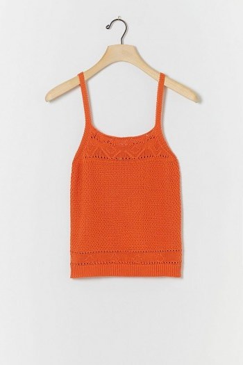 Anthropologie Oletha Tank Top / orange knit cami - flipped