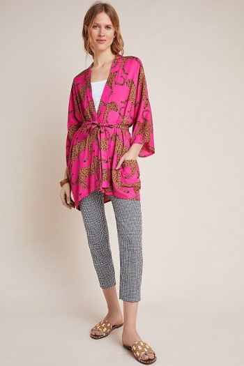 ANTHROPOLOGIE Fete Kimono / pink printed kimonos