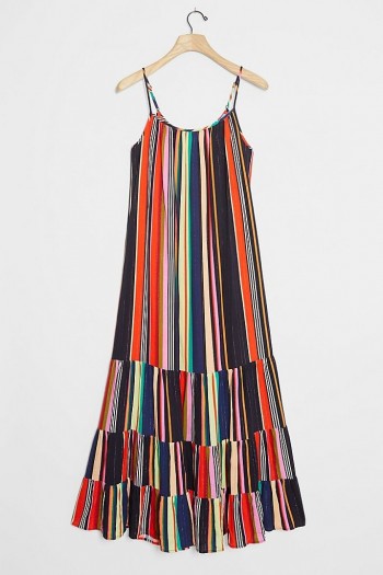 Farm Rio Rainbow Tiered Maxi Dress ~ multicoloured sundress