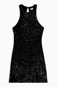 Topshop Black Racer Sequin Mini Dress | glamorous LBD