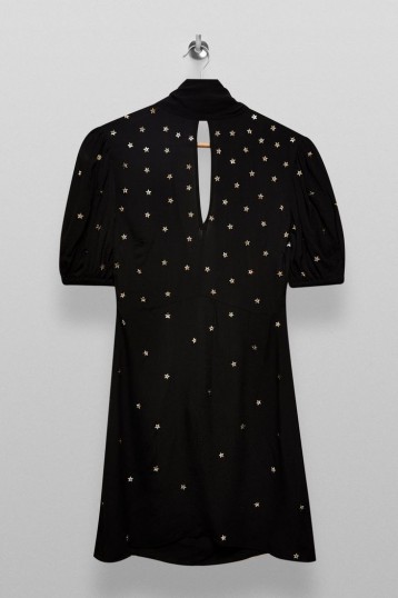 TOPSHOP Black Star Embellished Mini Dress