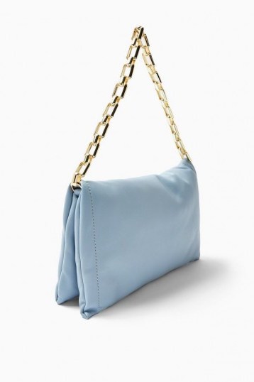 TOPSHOP Blue Chain Clutch Bag - flipped