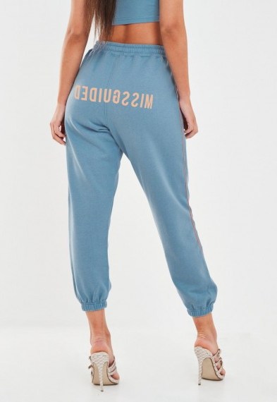 MISSGUIDED blue missguided joggers – logo jogger - flipped