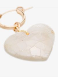 Brinker & Eliza White Little Love Pearl Huggie Earrings | hearts | small heart drops