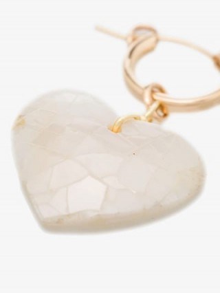 Brinker & Eliza White Little Love Pearl Huggie Earrings | hearts | small heart drops - flipped