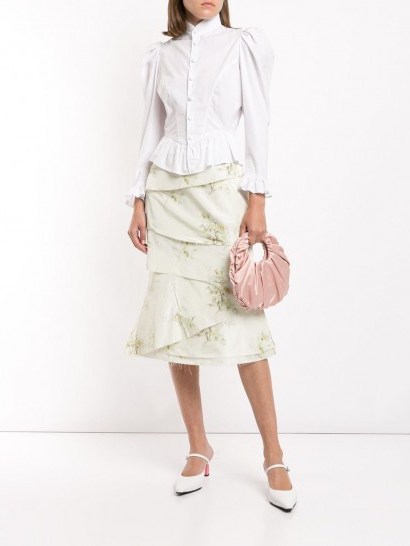 BROCK COLLECTION tiered floral skirt / asymmetric tiers - flipped
