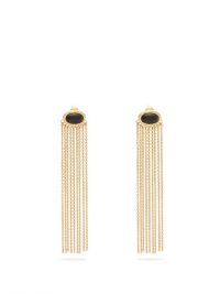 AURÉLIE BIDERMANN Bronx onyx and 18kt gold-plated clip earrings ~ glamorous evening accessory