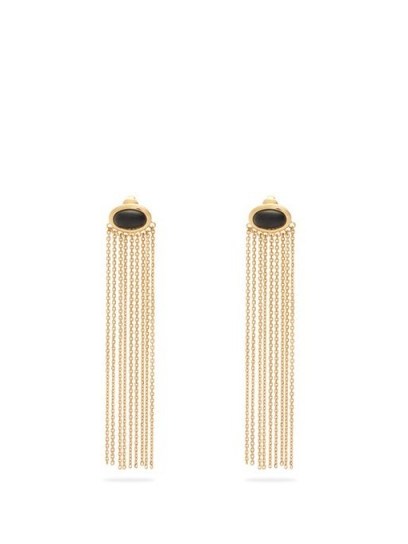 AURÉLIE BIDERMANN Bronx onyx and 18kt gold-plated clip earrings ~ glamorous evening accessory - flipped