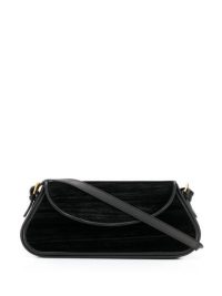 BY FAR Uma black velvet shoulder bag | elongated bags