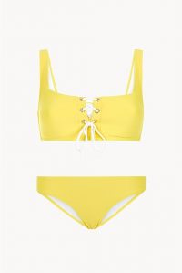 heidi klein Cancun Lace Up Square Neck Bikini Yellow