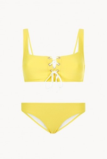 heidi klein Cancun Lace Up Square Neck Bikini Yellow - flipped