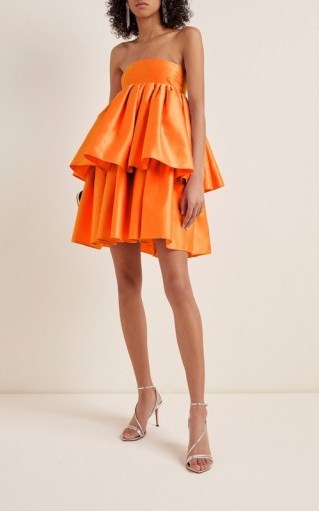 ROTATE Carmina Ruffled Crepe Dress Orange - flipped