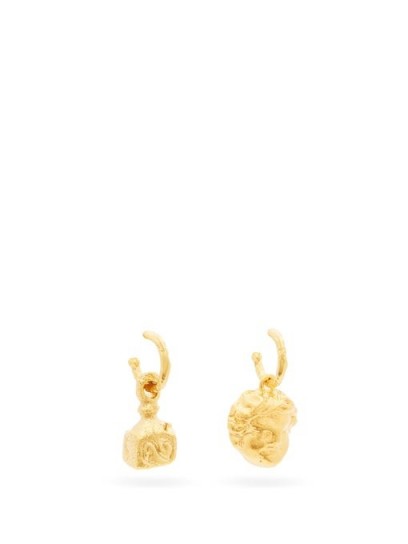 ALIGHIERI Casella and the Music 24kt gold-plated earrings ~ mismatched drops