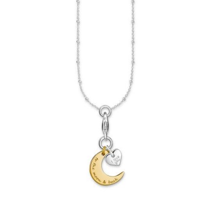 Thomas Sabo Charm Necklace Moon & Heart I Love You To The Moon & Back – charms – pendant necklaces