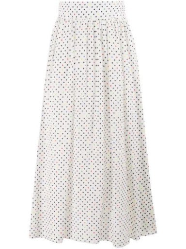 CHRISTOPHER KANE polka dot print pleated skirt / multicoloured spots - flipped