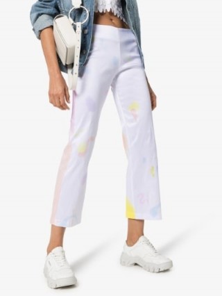 Collina Strada Mariposa Tie-Dye Cropped Trousers / summer crop hem pants