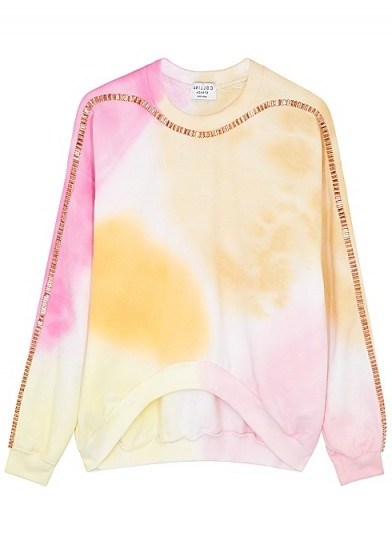 COLLINA STRADA X Charlie Engman Sporty Spice printed sweatshirt / crystal embellished pastel print sweat top - flipped