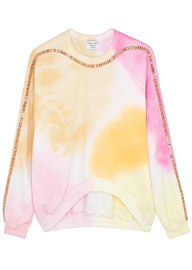 COLLINA STRADA X Charlie Engman Sporty Spice printed sweatshirt / crystal embellished pastel print sweat top
