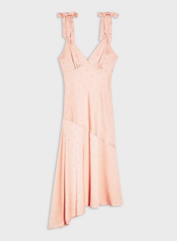 MISS SELFRIDGE Coral Spot Jaquard Midi Dress / vintage style dresses