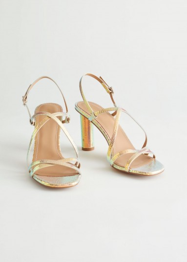 & other stories Cylinder Heel Strappy Leather Sandals Rainbow
