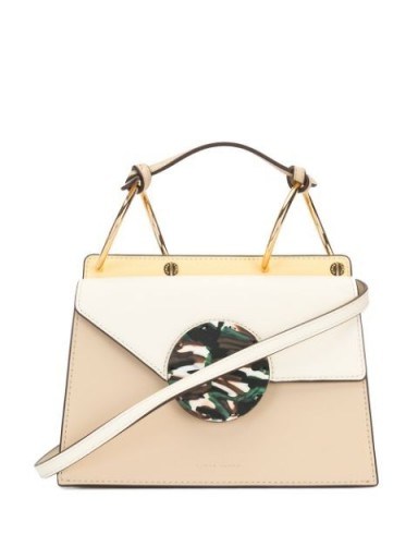 DANSE LENTE Phoebe shoulder bag | small neutral colourblock handbags - flipped