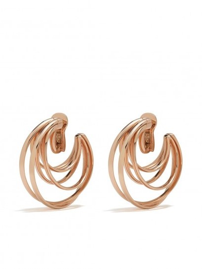 DE GRISOGONO 18kt rose gold coil hoops / multi hooped earrings - flipped