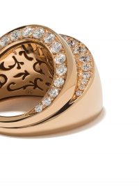 DE GRISOGONO 18kt rose gold layered diamond ring / chunky rings